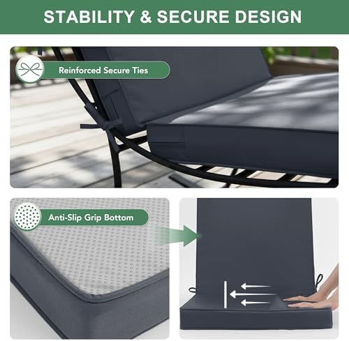 Summsun 4-Pack High Back Outdoor Chair Cushions, 20 x 20 Inch, Dark