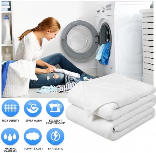 EASELAND Soft Lightweight California King Fleece Blanket, White