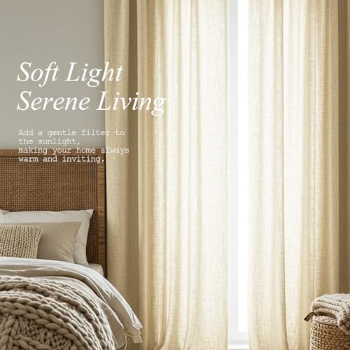 AUSSPVOCT 40 Inch Wide Semi Sheer Pinch Pleat Curtains 108 Inches Long