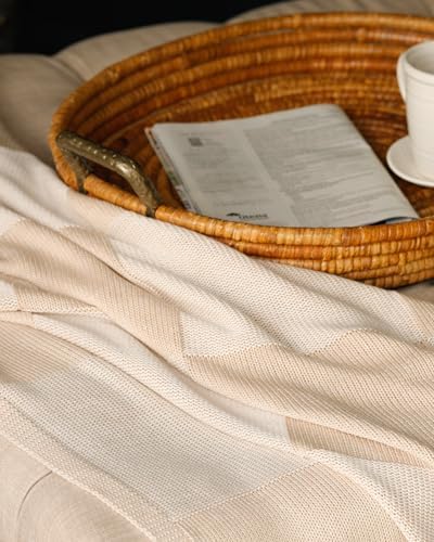 95% Cotton 5% Cashmere Cascade Throw - Blanket - Soft and Cozy Gift