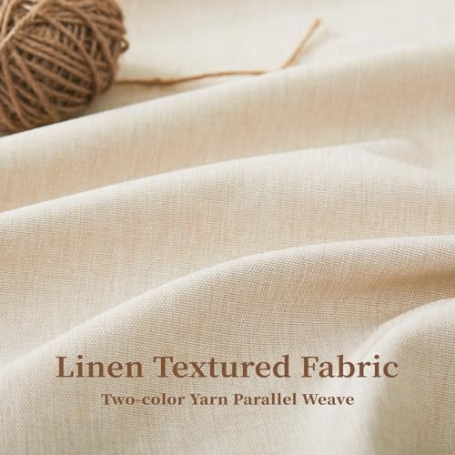 BTTN 108x72 Boho Scalloped Linen Textured Cloth Shower Curtain