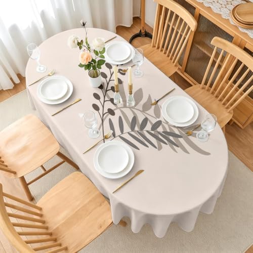 Leaf Pattern Tablecloth 60 x 84 Inch Oval, A146