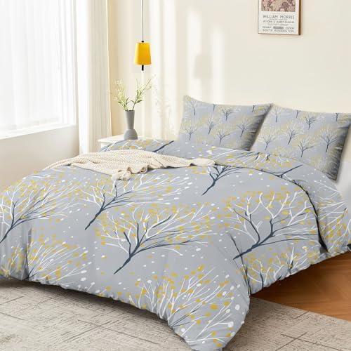 Comforter Cover Set King, 3-Piece Minimalism Plants Branches