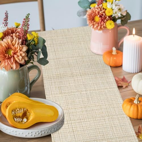 Table Runner Minimalist Beige Table Runners 13x108in Modern Rustic