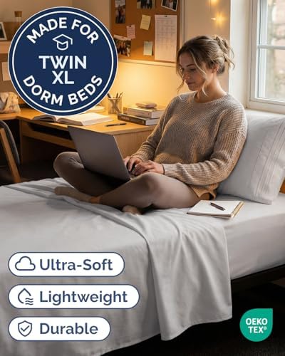 Twin XL Size 3 Piece Sheet Set - Breathable & Cooling Sheets - Light