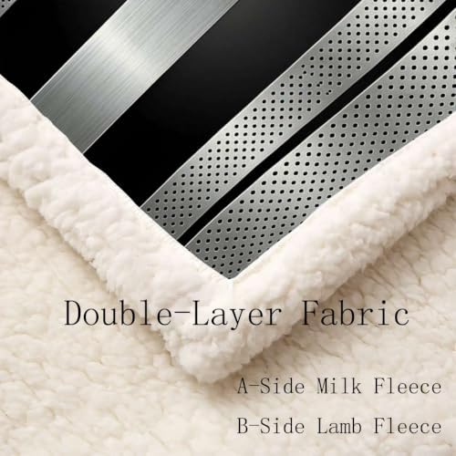 Industrial Metal Double-Layer Sherpa Fleece Throw Blanket 60”x 80”