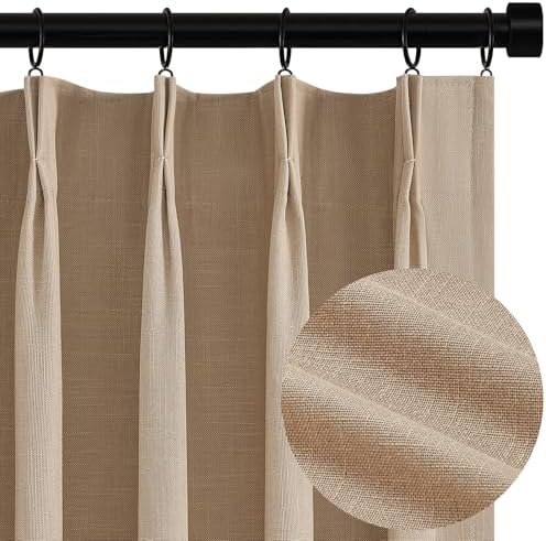 Topfinel Pinch Pleated Curtains 96 Inch Long, 100% Blackout Thermal