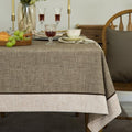GLORY SEASON Solid Bordered Retro Tablecloths Classic Textured Table