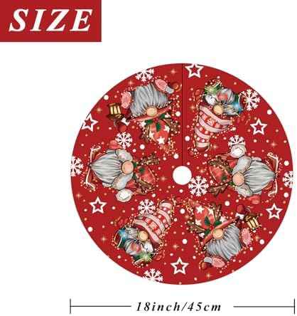 GAGEC 18 Inch Red Glitter Gnome Christmas Tree Skirt