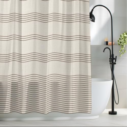 Minimalist Beige Shower Curtain 72 * 84IN, Water-Repellent Bathroom