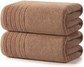 REDKISS 2 Pack Extra Large 35x70 Inch Cotton Bath Towels, Brown