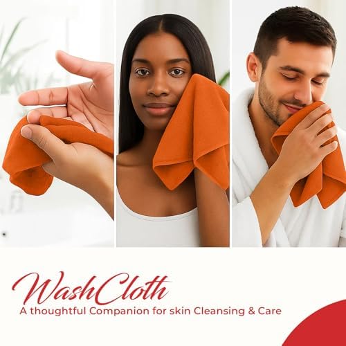 RIVERSIDE 60-Pack Cotton Washcloths – Soft & Absorbent Face Towels