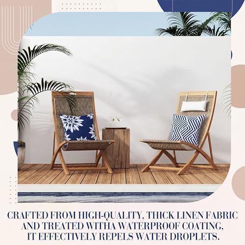 Moukeren Set of 8 Outdoor Throw Pillow Covers Waterproof 18x18 Inch