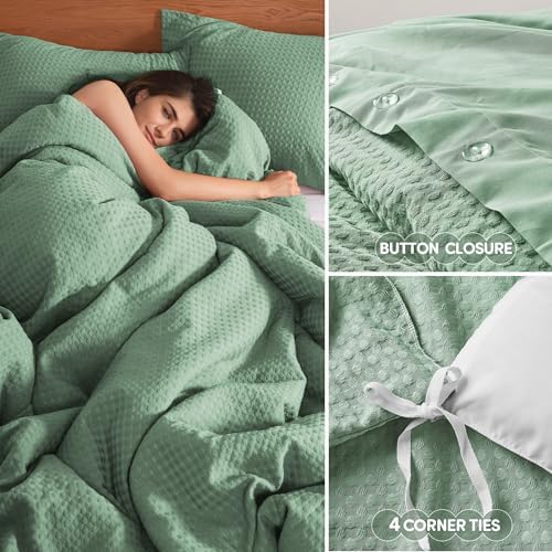 Comfort Spaces Mina Duvet Cover Set, King/Cal King, 3 Piece, Sage
