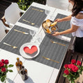 Placemats Set of 8, Gradient Gray Boho Geometric Table Mats Washable