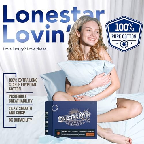 TEXAS LINEN CO. 1000 Series Cotton Bed Sheets King Size Set, Dark Grey