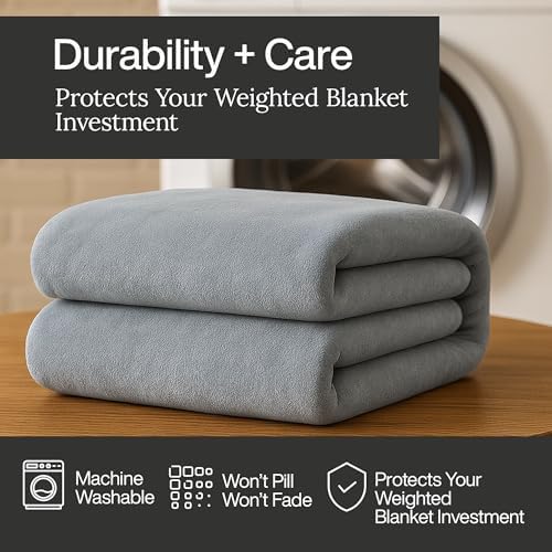 HomeSmart Duvet Cover for Weighted Blankets Queen Size, Grey - Cover