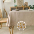 NLMUVW Burlap Linen Tablecloth 108 Inch, Tan Table Cloth Rectangular