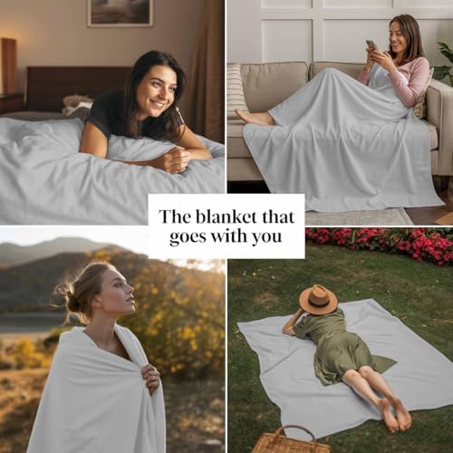 Fleece Blanket Gray Throw Blanket for Couch Sofa Simple Style Soft