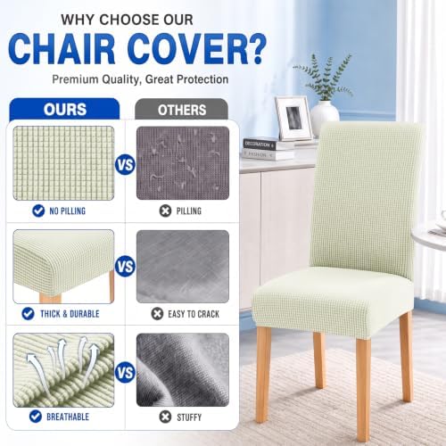 YEMYHOM Dining Chair Covers Set of 6, Stretch Parsons Chair