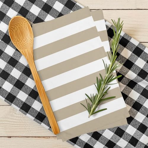 Kitchen Towels Set 3 Pack Classical Stripe Absorbent Dish Towels for