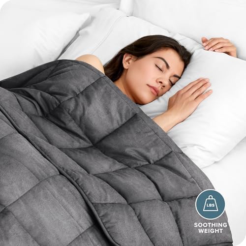 Bare Home Minky Fleece Weighted Blanket (Grey, 40"x60" 10lbs)