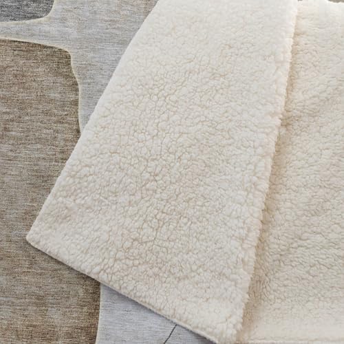 Addison Rugs ASB696 Taupe 50" x 70" Oversized Sherpa Throw Blanket