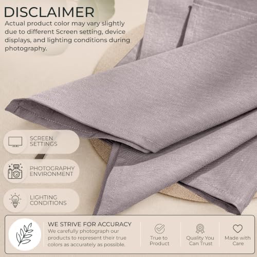 Ruvanti Cloth Napkins Set of 12, Poly Cotton Fabric 18x18 - Deep Taupe