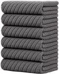 Bumble Kitchen Towels (6-Pack), 16"x25", 100% Cotton, Dish Towels Gray