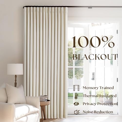 Cream Beige Pinch Pleated 120 Inch Curtains High Ceiling Linen