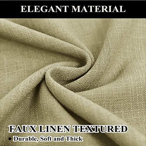 Fcosie Linen Textured Curtains Blackout Curtains 96 Inches Long, Pinch