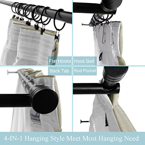 ChadMade 108 Inches Long Linen Curtains, 2 Panels 52Wx108L Grey Beige