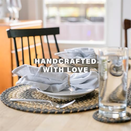 Homespice Kilimanjaro Jute Braided Placemats, Round 15" Set of 2
