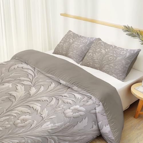 Duvet Cover King Microfiber - Reversible Exquisite Forest Leaves