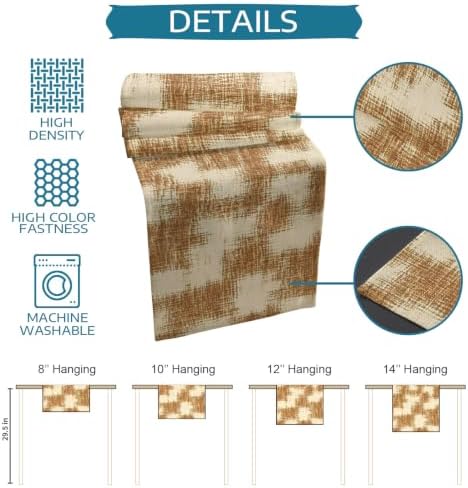 Brown Patchwork Table Mats Set of 6 with Table Runner 90 Inches