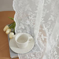 FINECITY Ivory Lace Curtains for Living Room 52 x 120 Inch, 2 Panels