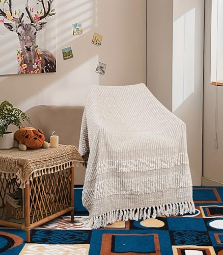 Cotton Throw Blanket for Couch Bed Sofa Chair-Handmade Cotton Blanket
