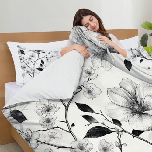 Modern Minimalism Reversible Duvet Cover - Flower and Plant Line