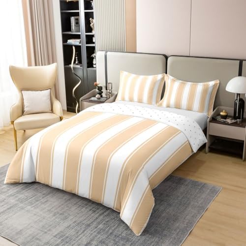 Manfei 100% Cotton Geometric Abstract Duvet Cover,Modern Vertical