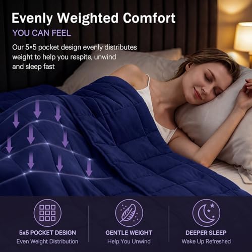 Weighted Blanket for Adults 12lbs, 48"x72", Twin Full Size Cooling