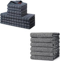 Homaxy Set of 8 Bulk Cotton Terry Kitchen Towels Set, 12 x 12 and 13 x