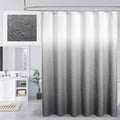 Grey Ombre Fabric Shower Curtain, 3D Marble Geometric Embossed, 72 x