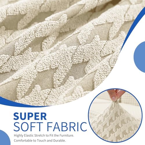 MAXIJIN 4 Pieces Stretch Couch Covers for 3 Cushion Sofa Pet Friendly