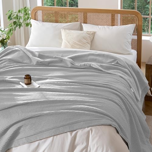 CHUFFED Cotton Waffle Blanket King Size - Plush Milk Velvet &