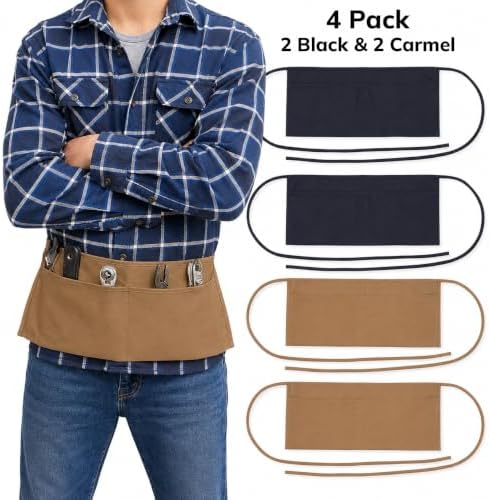 Canvas Waist Aprons with 2 Pockets, Utility Aprons for Woodworking