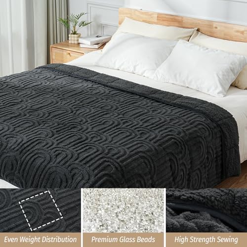Wemore Soft Weighted Blanket for Adults 48" x 72" 12 lbs Twin Dark