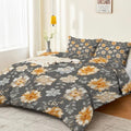 Reversible Duvet Cover Set King Plants Dahlias Garden - Bedding Set