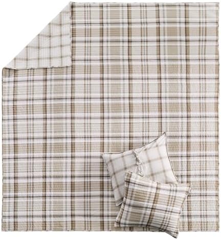 Levtex Home - Spencer Plaid Neutral - King Quilt (106x92in.) - Plaid