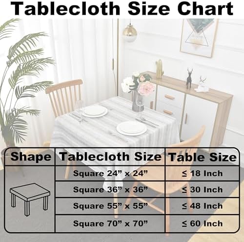 Farmhouse Striped Embroidery Square Tablecloth, Openwork Heavy Weight