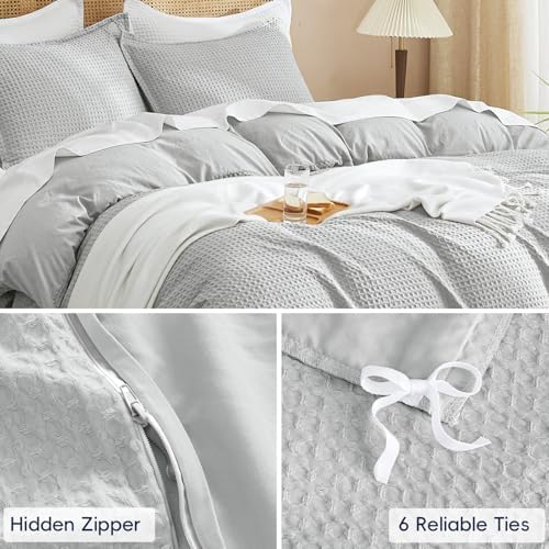 PHF Waffle Duvet Cover Twin/Twin XL, Soft & Breathable, 68"x90",Light